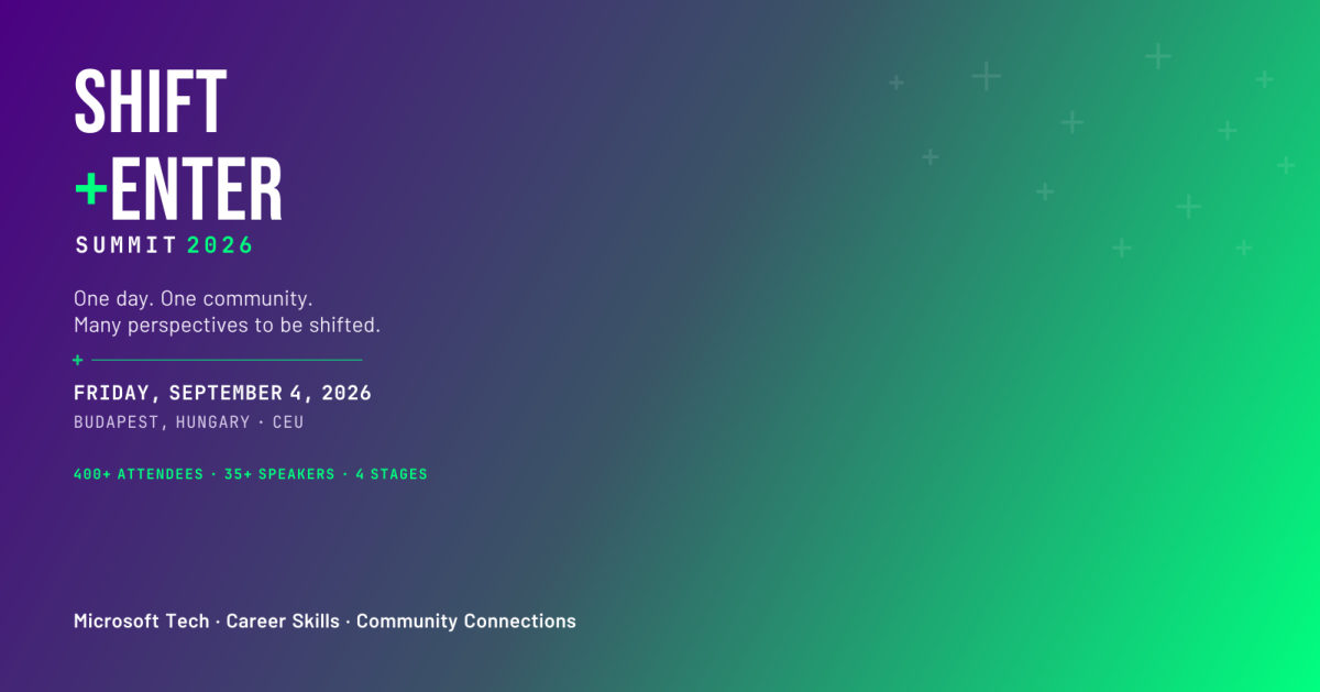 Shift+Enter Summit 2026 - Microsoft tech & soft skills community conference cover image