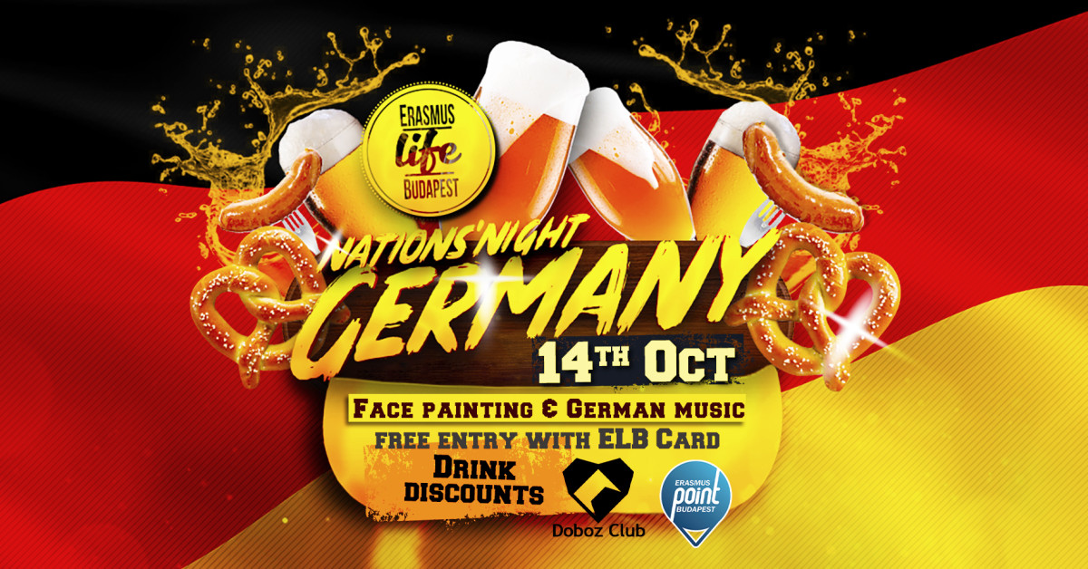 Nation's Night GERMANY by ELB ✘ 14th Oct @Doboz ✘ Free w/ ELB Card cover image